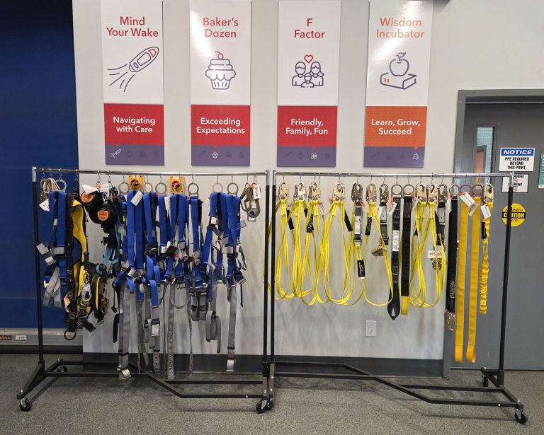 working at heights harness and lanyards